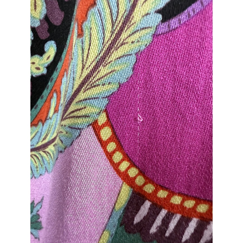 Rachel Zoe Pink Orange Paisley Medallion Button Back Sleeveless Rayon Top Small - Picture 7 of 9